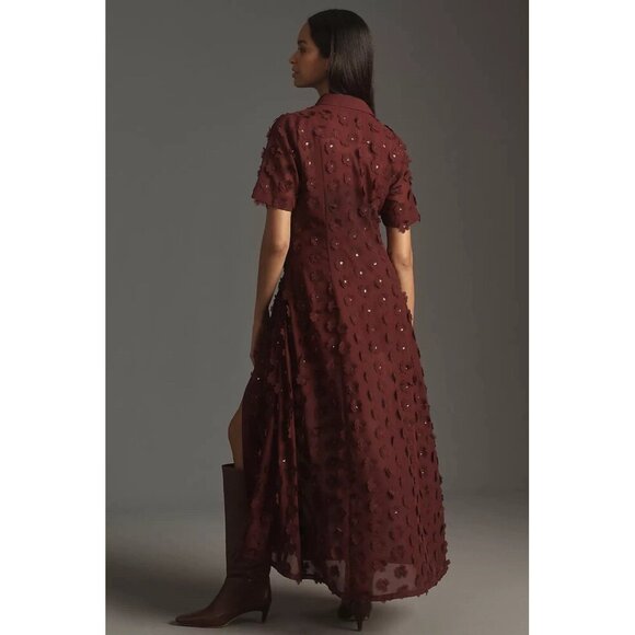 NWT Size 3X - Porridge Short-Sleeve Sheer 3-D Floral Shirtdress (NWT US$ 178) - Picture 3 of 16